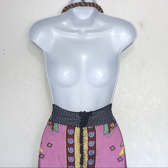 Lyndia Procanik Silk & Crochet Halter Dress 12 - Picture 6 of 8